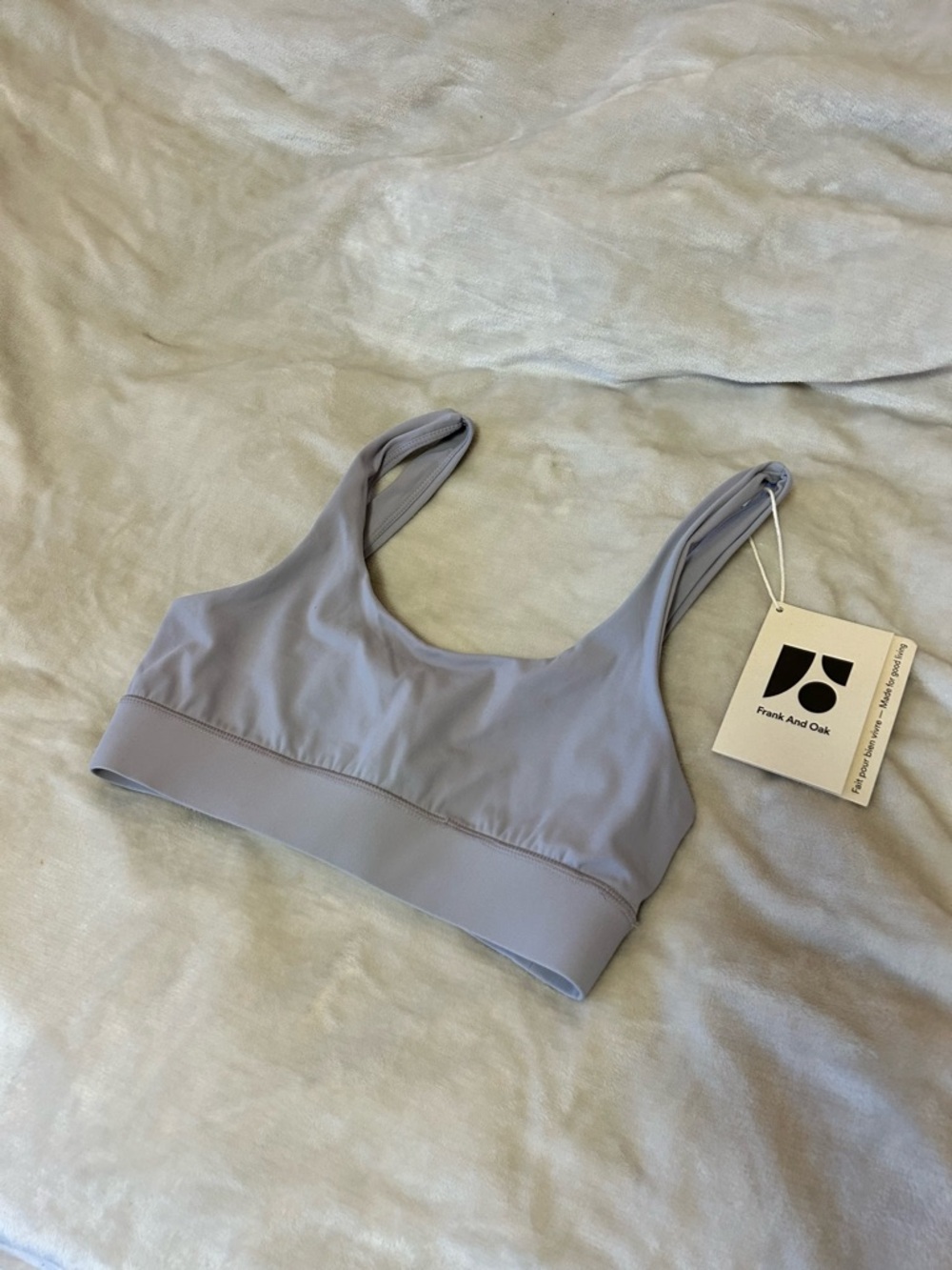 BNWT Frank and Oak Women's Light Purple Scoop-Neck Sports Bra